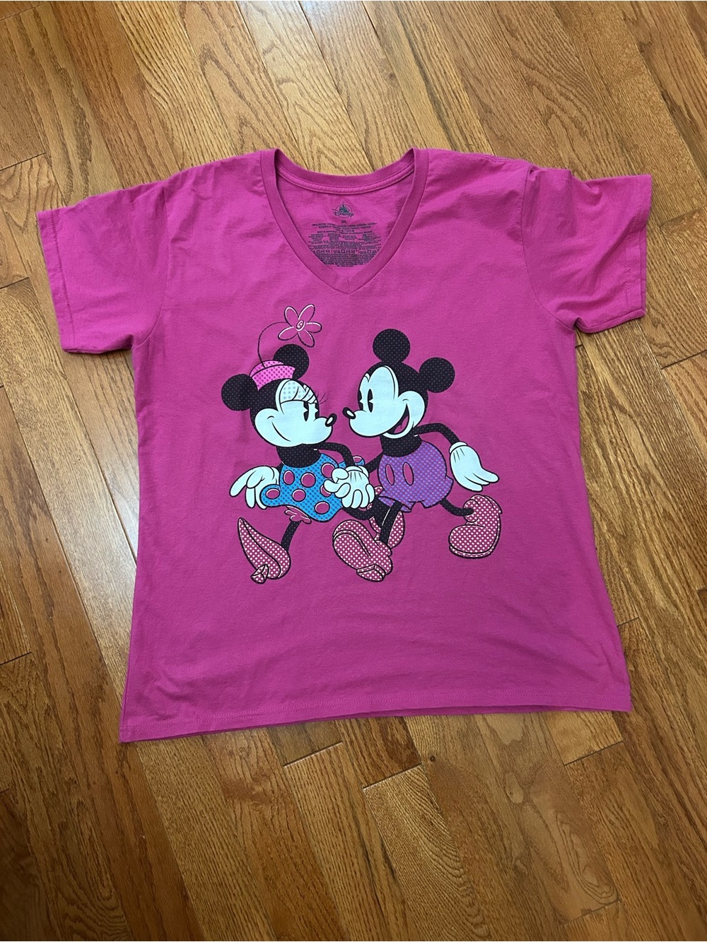 Minnie and Mickey pink t shirt, women’s XXL